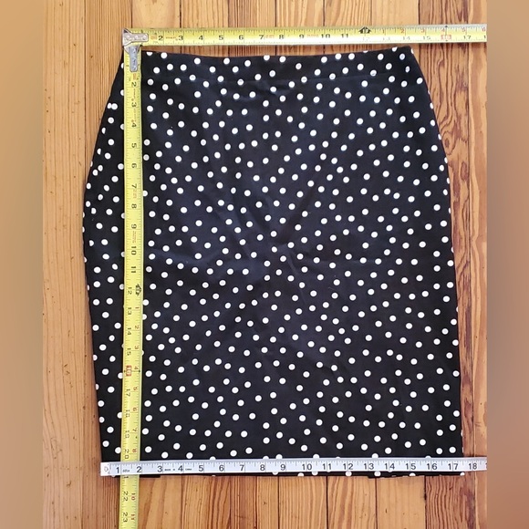 Elliot London Women’s Black White Polka Dot Straight Cotton Lycra Stretchy Skirt - Picture 5 of 7